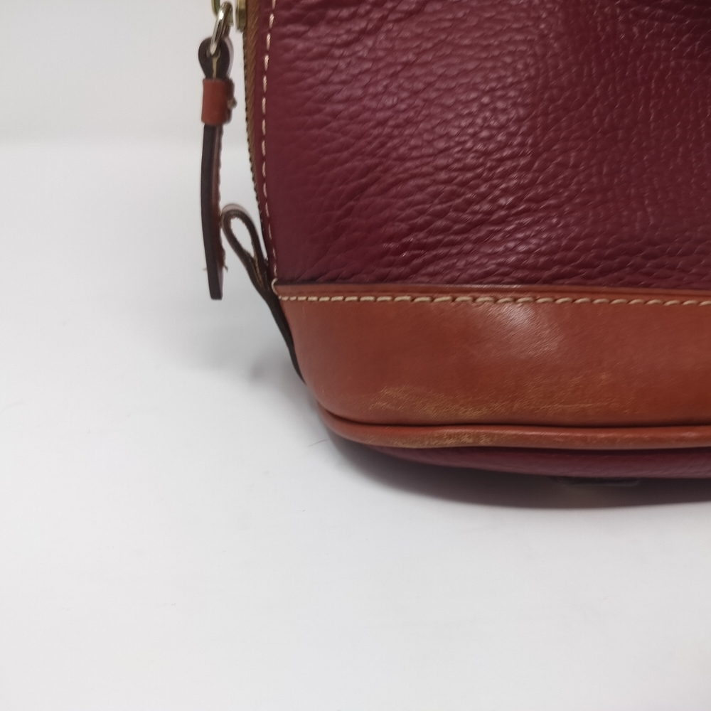 Dooney & Bourke Pebble Grain Zip Zip Satchel Bordeaux in great condition - Picture 8 of 16